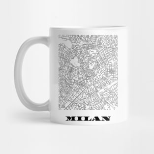 Map of Milan, Italy Minimalist Line Drawing Mug